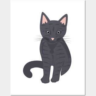 Cute black cat Posters and Art